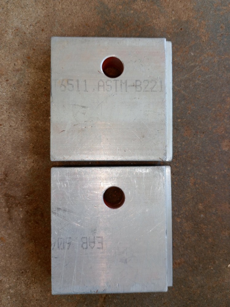 Aluminum Rectangular Industrial Blocks ASTM-B221 3x3x3/4 EAB 407 MPN 5511 Pair