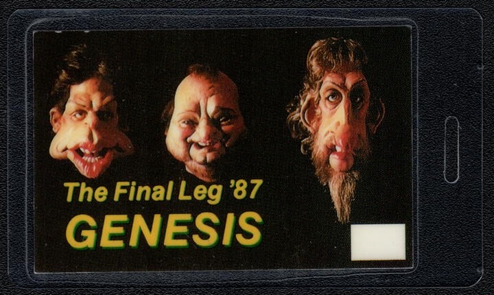 Genesis Backstage Pass - 1987 Laminated Pass - Final Leg '87 Tour
