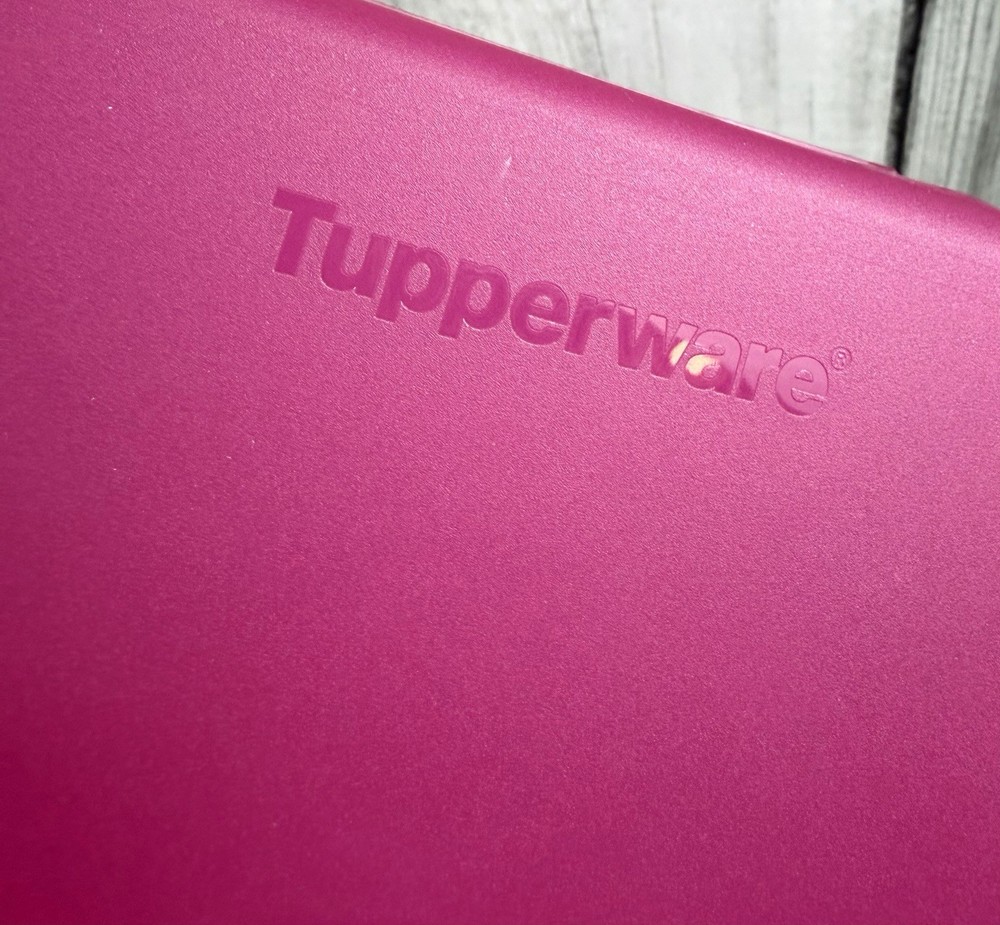 Tupperware Sandwich Cheese lunchmeat Keeper Container Pink Square Locking 0132