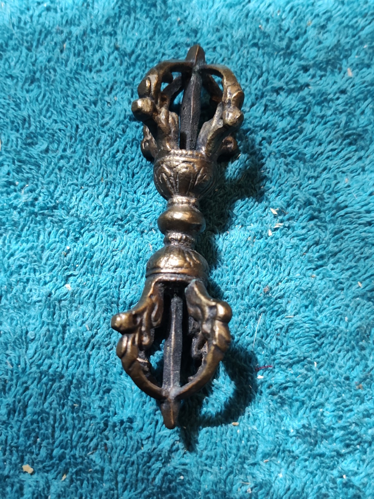 Brass Handcrafted Tibetan Buddhist Vajra Dorje Ritual object 3.5”