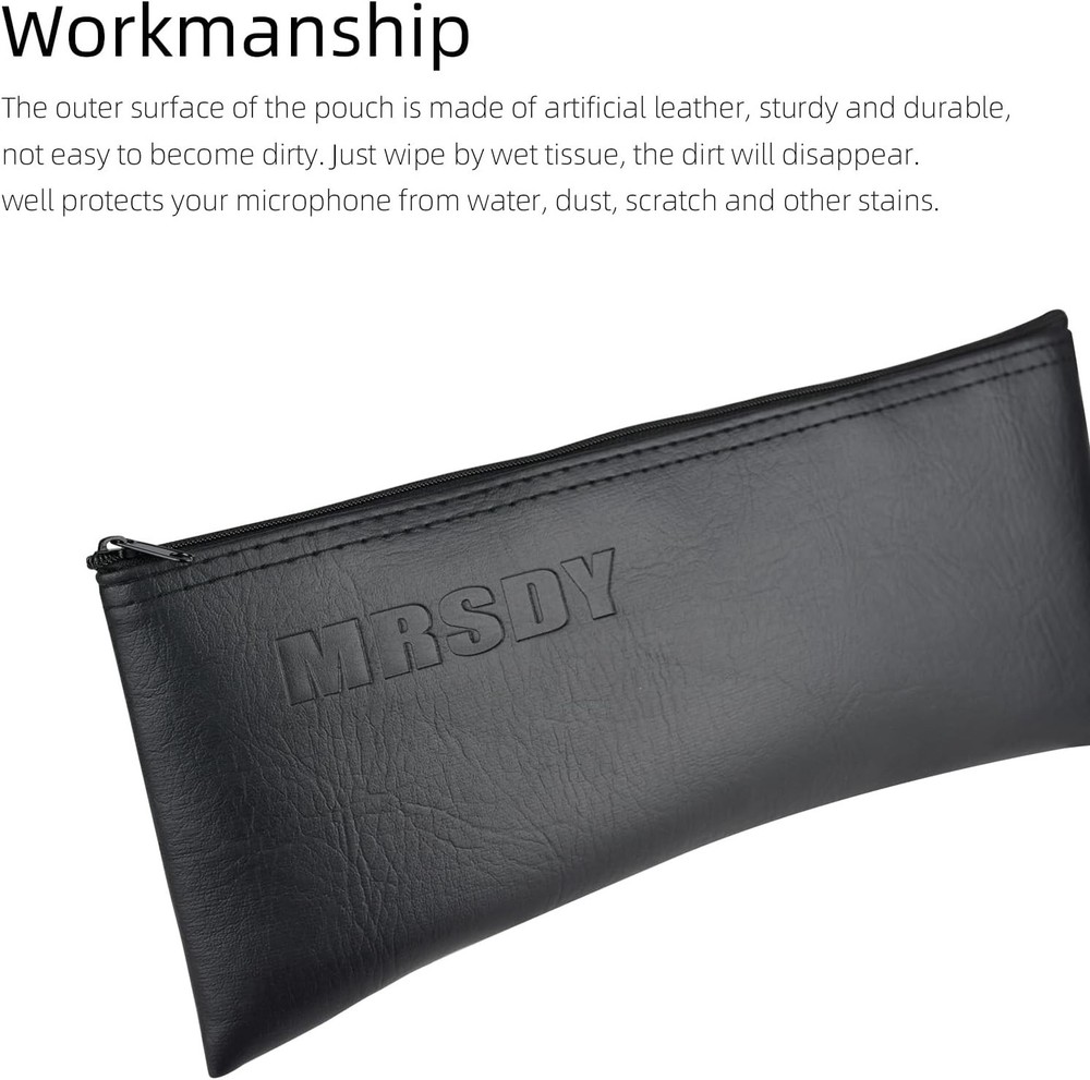Multipurpose Leather Microphone Bag - Perfect Accessory Storage Solution