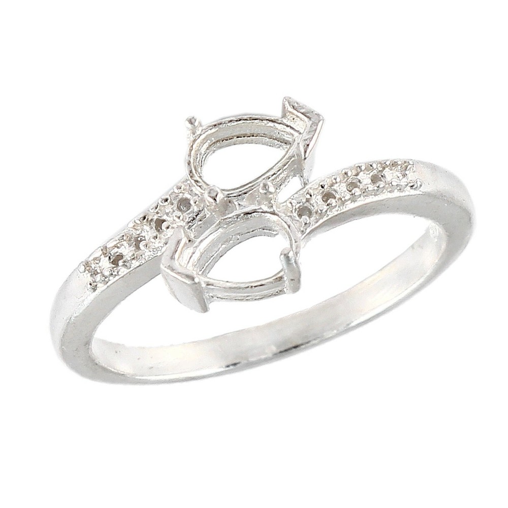 Sterling Silver Ring Stone setting size 7X5 MM Pear Shape Stone Semi Mount Ring