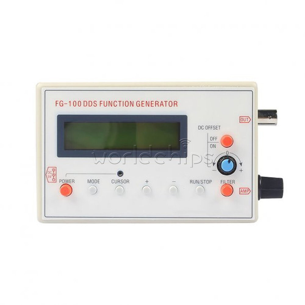 DDS Function Signal Generator Module 1HZ-500KHz Sine + Square Wave + Case FG-100