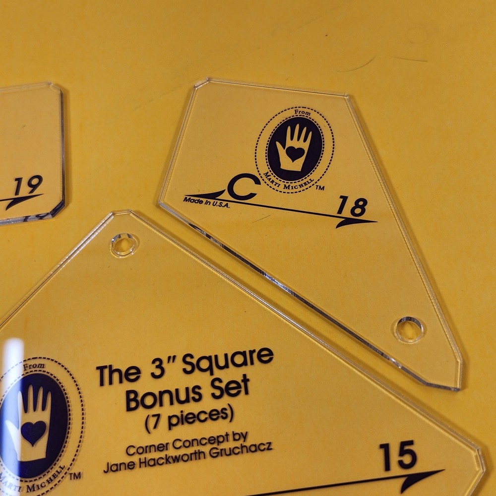 Marti Michell Perfect Patchwork Templates Set C 7 Pieces #8253 Quilting Seaming