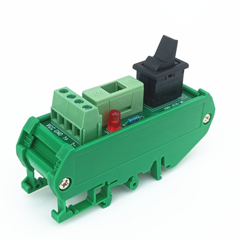 Ultra-thin DIN Rail Mount Toggle Switch DC Power Distribution Strip Module