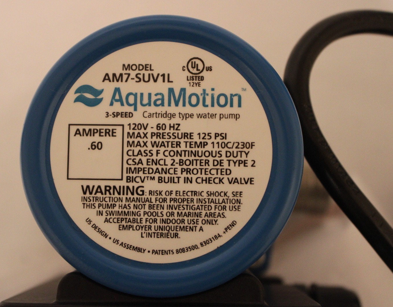Aquamotion AM7-SUEV1LT1 SS, Single Speed Water Circulator w/3/4" Union