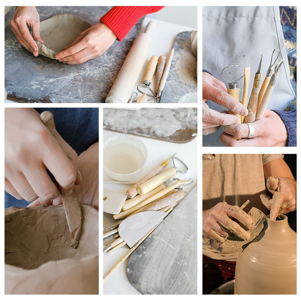 Pottery Tool Kit, 17pcs Polymer Clay Tools, Modeling Clay Sculpting Tools Kit...