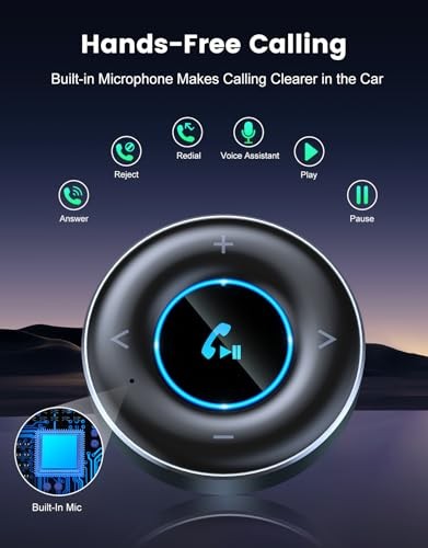 Bluetooth AUX Adapter for Car, [Plug and Play] Bluetooth 5.3 Receiver, 3.5mm