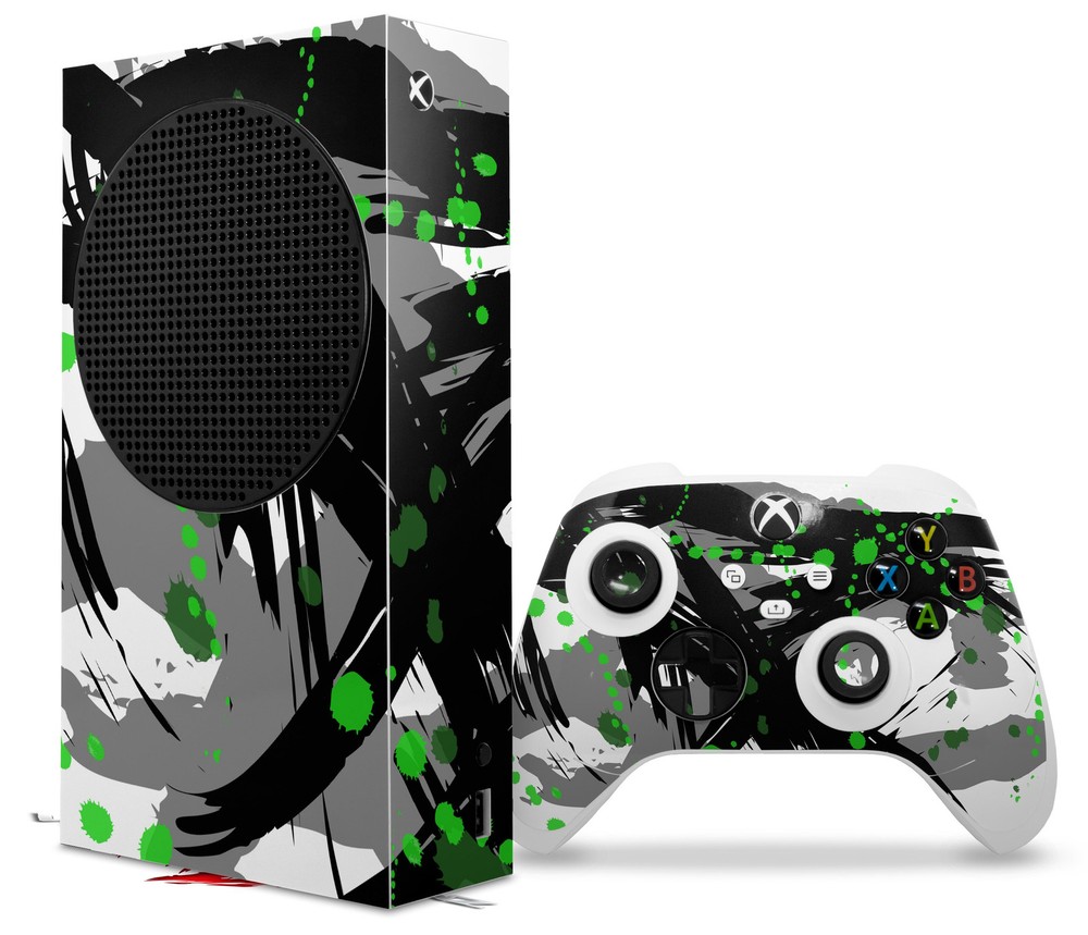 Skin Wrap for XBOX Series S Console Controller Abstract 02 Green
