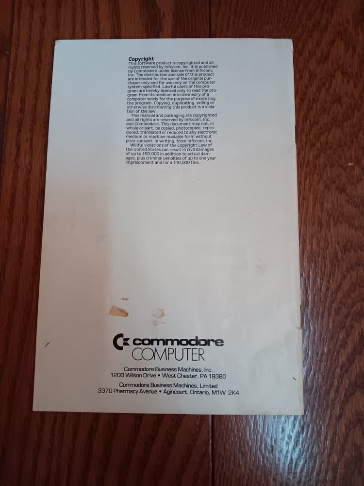 Commodore 64 Deadline Computer Game Software Tested/Works