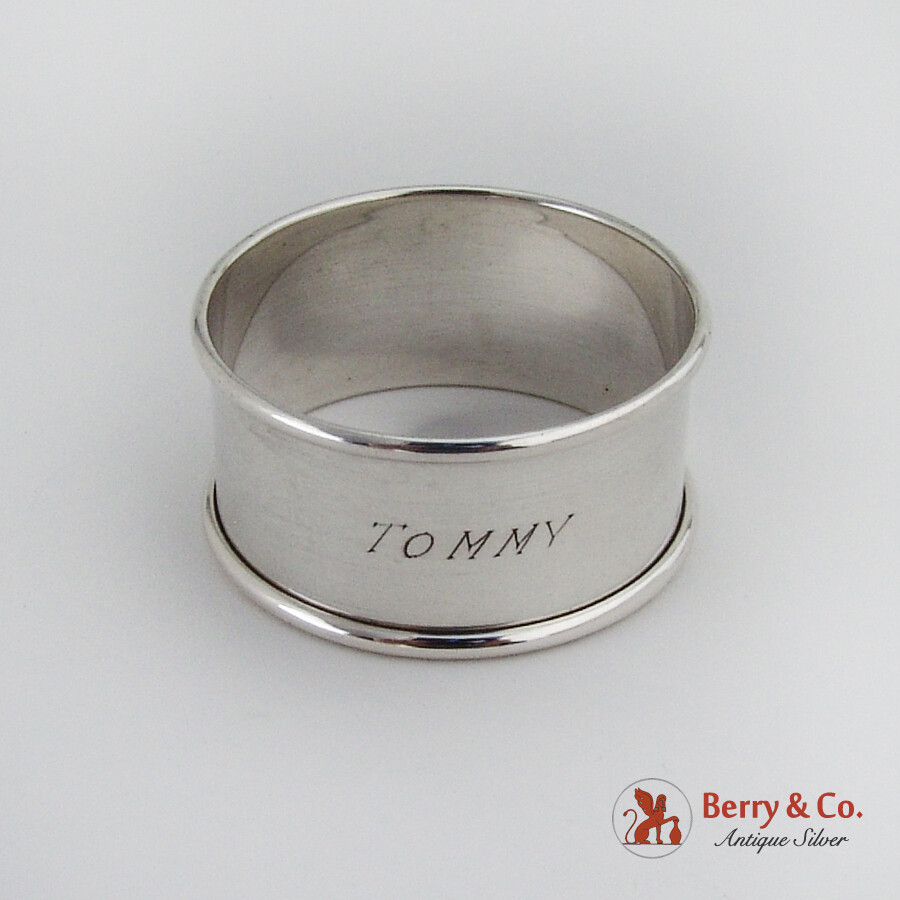 Webster Plain Napkin Ring Sterling Silver Mono Tommy