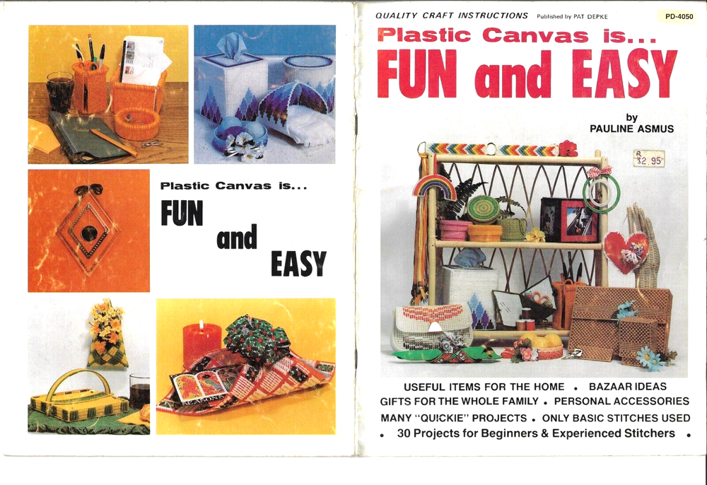 FUN & EASY plastic canvas PATTERN BOOK Purse, Folder, Sachet, Belt (#134)