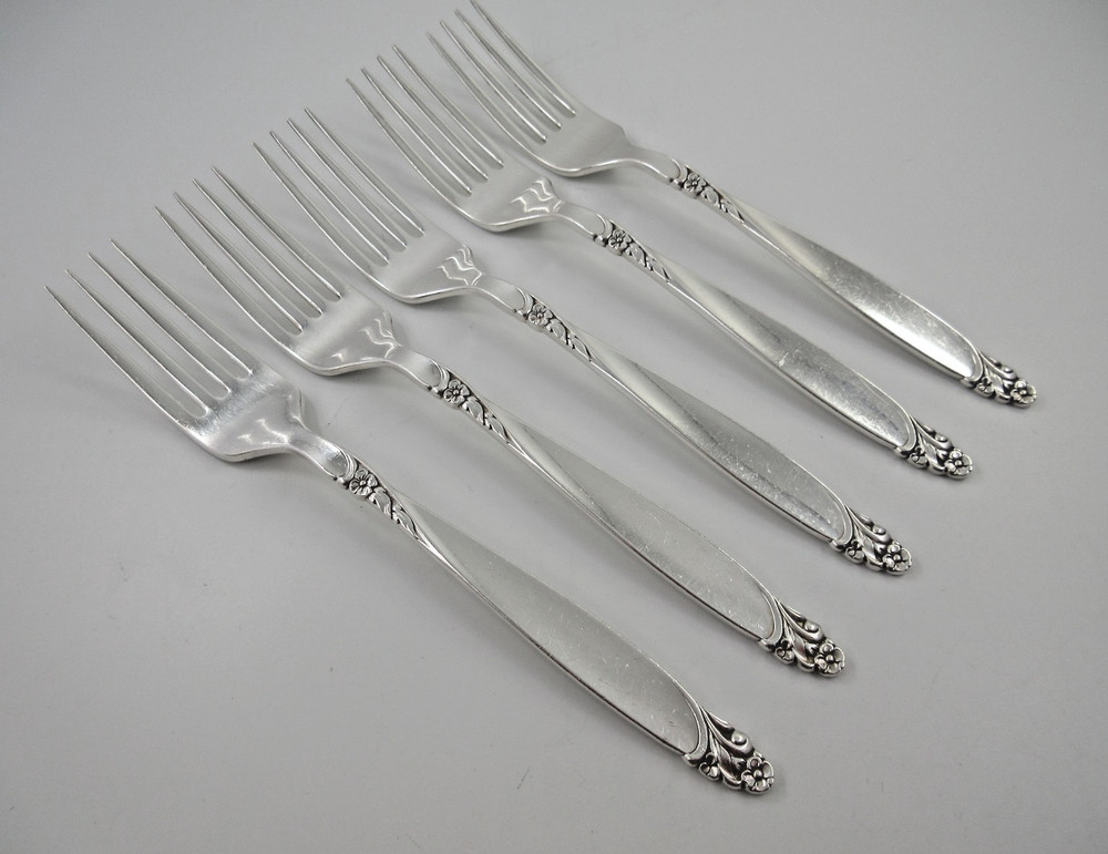 Oneida Prestige FIRELIGHT 5 Dinner Forks Silverplate Flatware