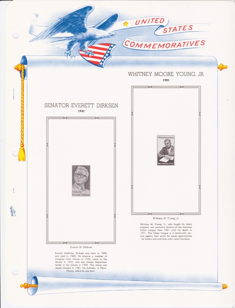 USA White Ace Commemorative Plate Block PB33s 1981 Clean Fresh 12 Pages Complete