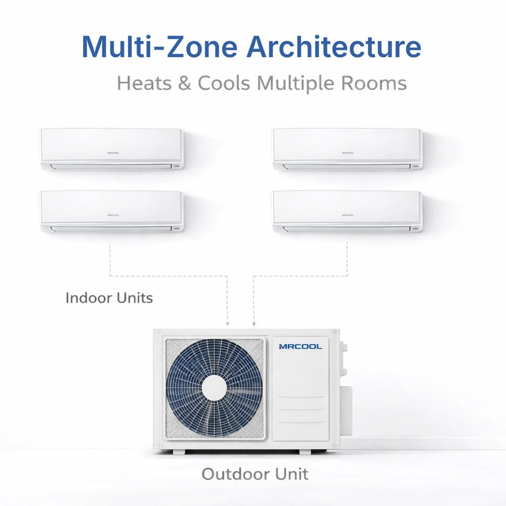 MRCOOL Olympus 4 Zone Mini Split System Heat Pump AC Heat Low Ambient Multi Room