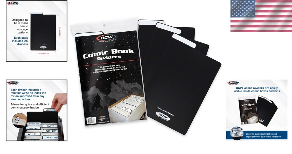 Comic Dividers 25 Pack - Archival Polyethylene Plastic