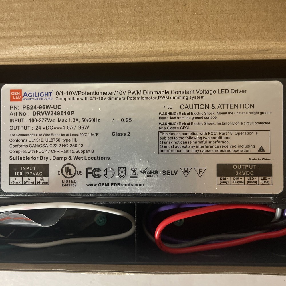 PS24-96W-UC Agilight Dimmable Constant Voltage LED Driver