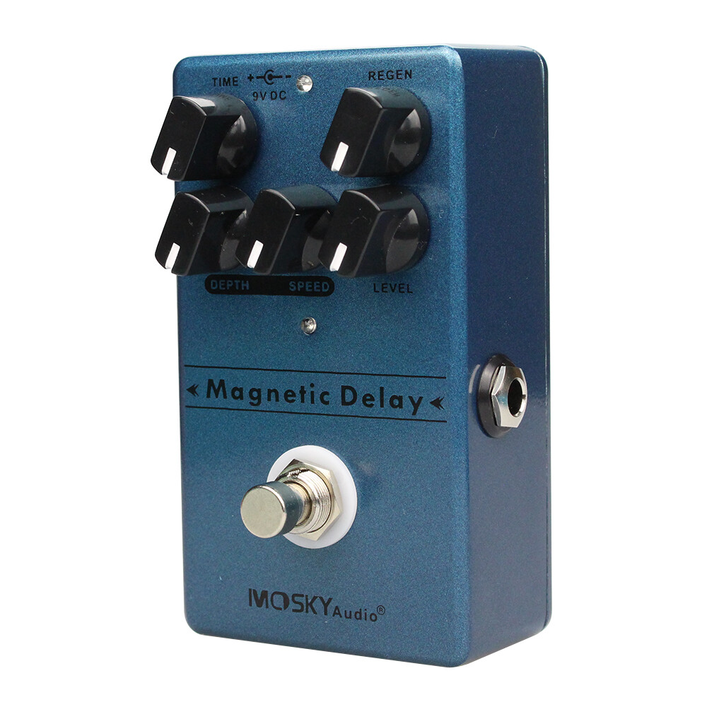 Mosky Magnetic Echo Delay Guitar Effect Pedal Time Depth Flutter Rate Regen LED