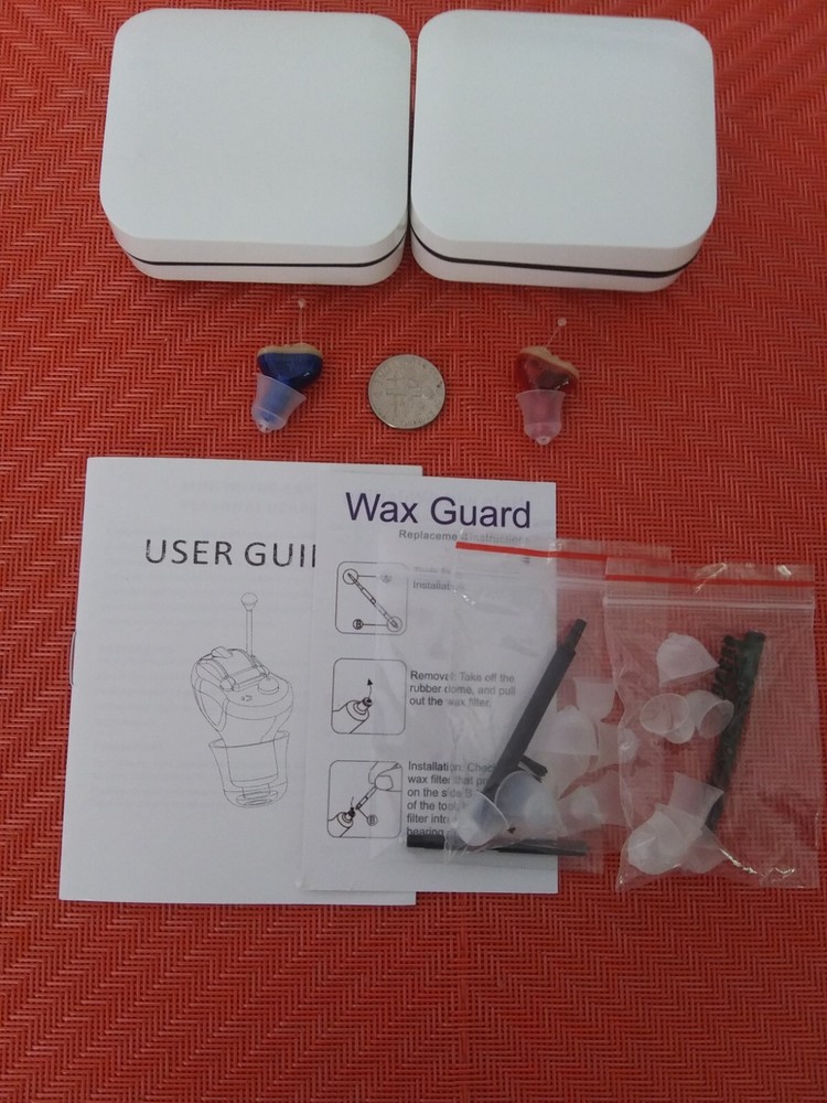 PAIR TINY IN  EAR CIC DIGITAL hearing amplifier 3 SMART PROGRAMS NO TEST NEEDED