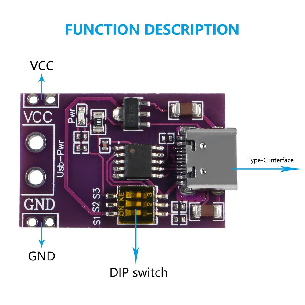 5Pcs PD2.0 PD3.0 Type-C QC AFC DC Fast Charge Decoy Trigger Polling Detector ...