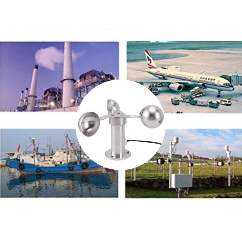 Industrial Wind Speed Sensor Anemometer 3 Cup Design 8M Cable for Tower Cranes