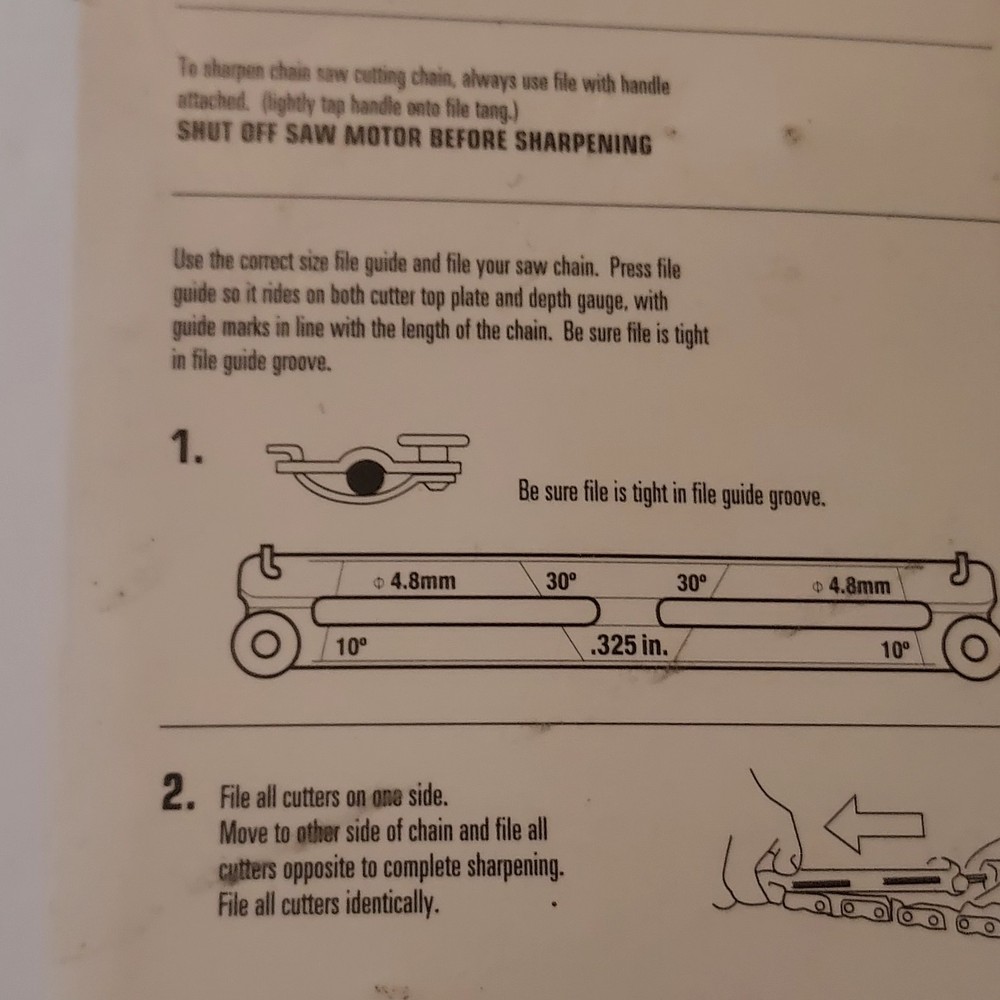 Chainsaw file 3/16" guide and handle 8" file kit