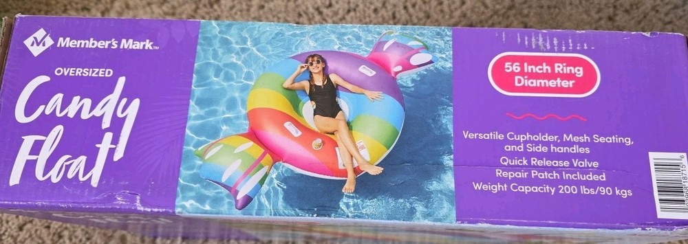 Member's Mark Oversized Candy Inflatable Pool Float. Swimming summer fun pools
