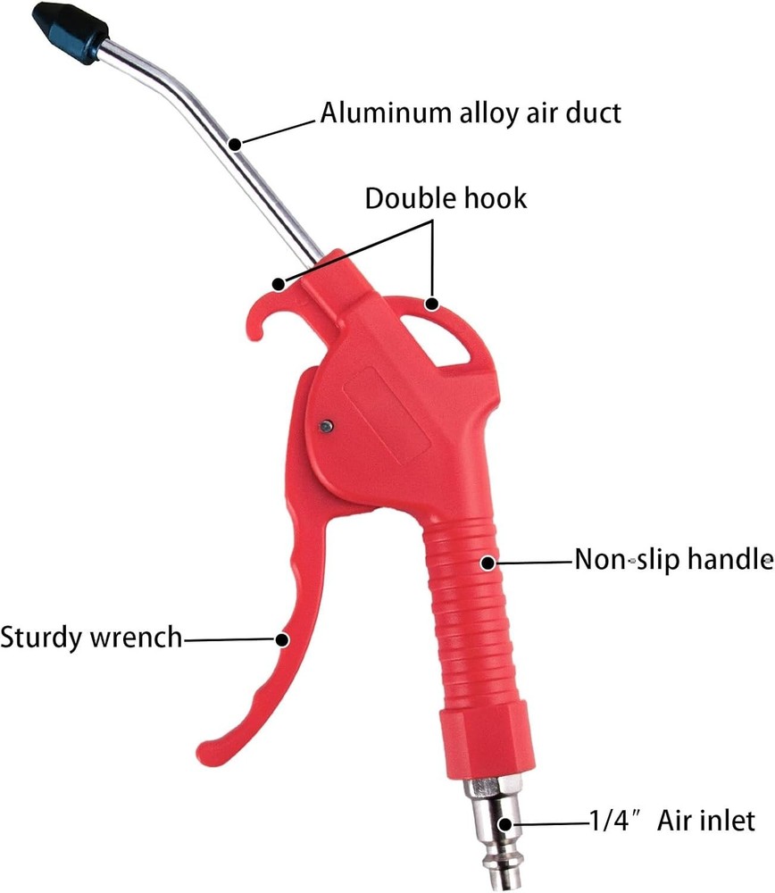 1 Pack Air Blow Gun with Ergonomic Grip - Essential Tool for Every Workshop