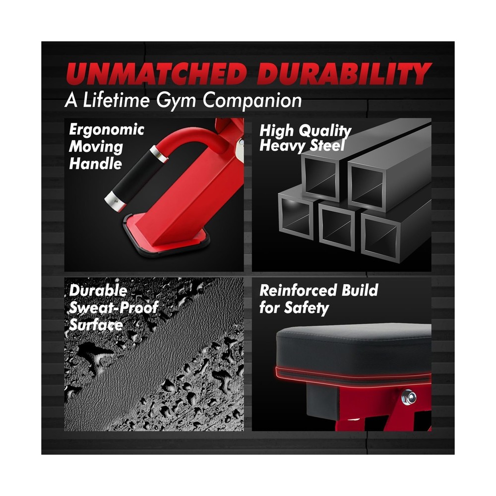 RITFIT Adjustable Weight Bench with Multiple Back Positions for Full Body Wor...