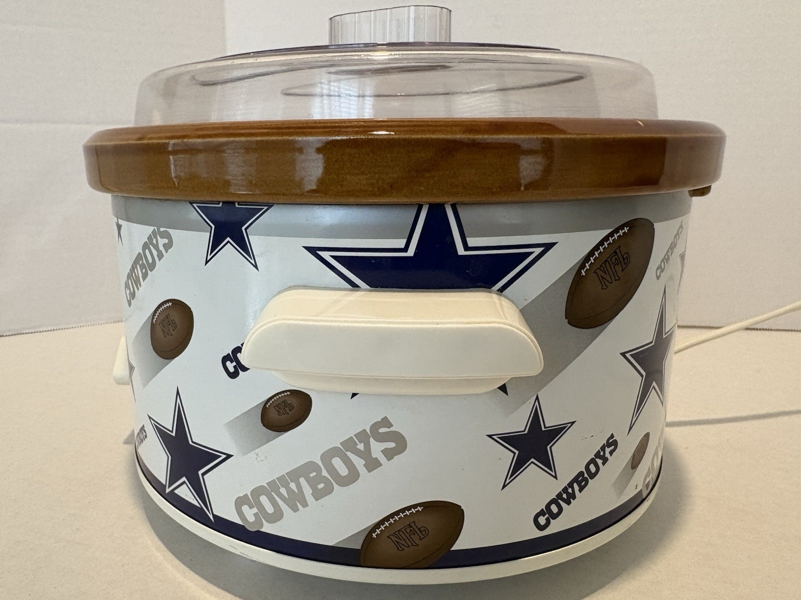 VINTAGE Rival Dallas Cowboys Slow Cooker Crockpot Stoneware 4qt