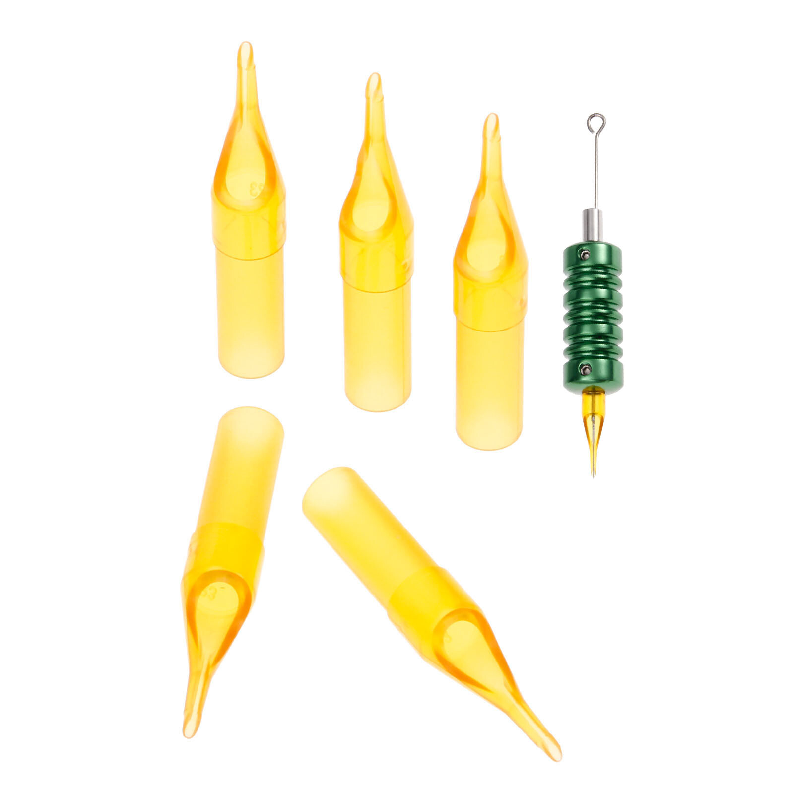 25Pcs Tattoo Disposable Tips Single Use Tattoo Machine Nozzle Needle Tube Yellow