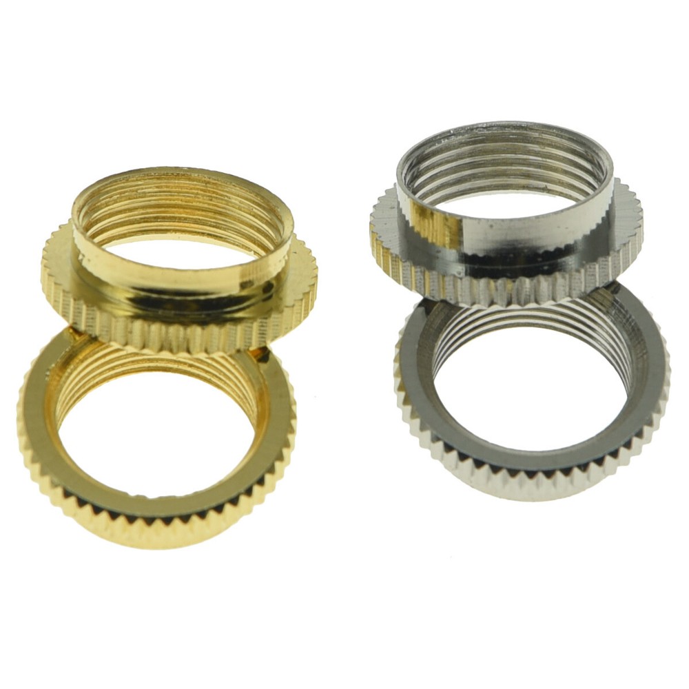 2pcs 15/32" Fine Knurled Deep Nut Toggle Switch Nut for Gibson/Switchcraft Gold