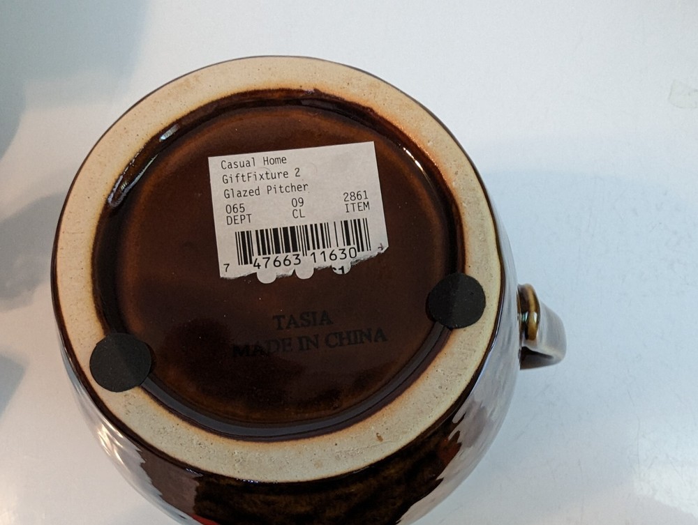 Tasia Brown Drip Glaze Pitcher