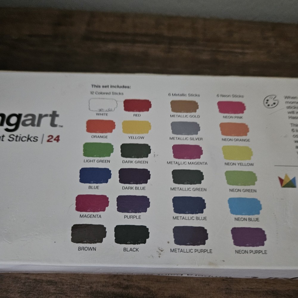 Kingart™ Studio Tempera Thick Paint Sticks Colors Quick Drying 24 Pcs