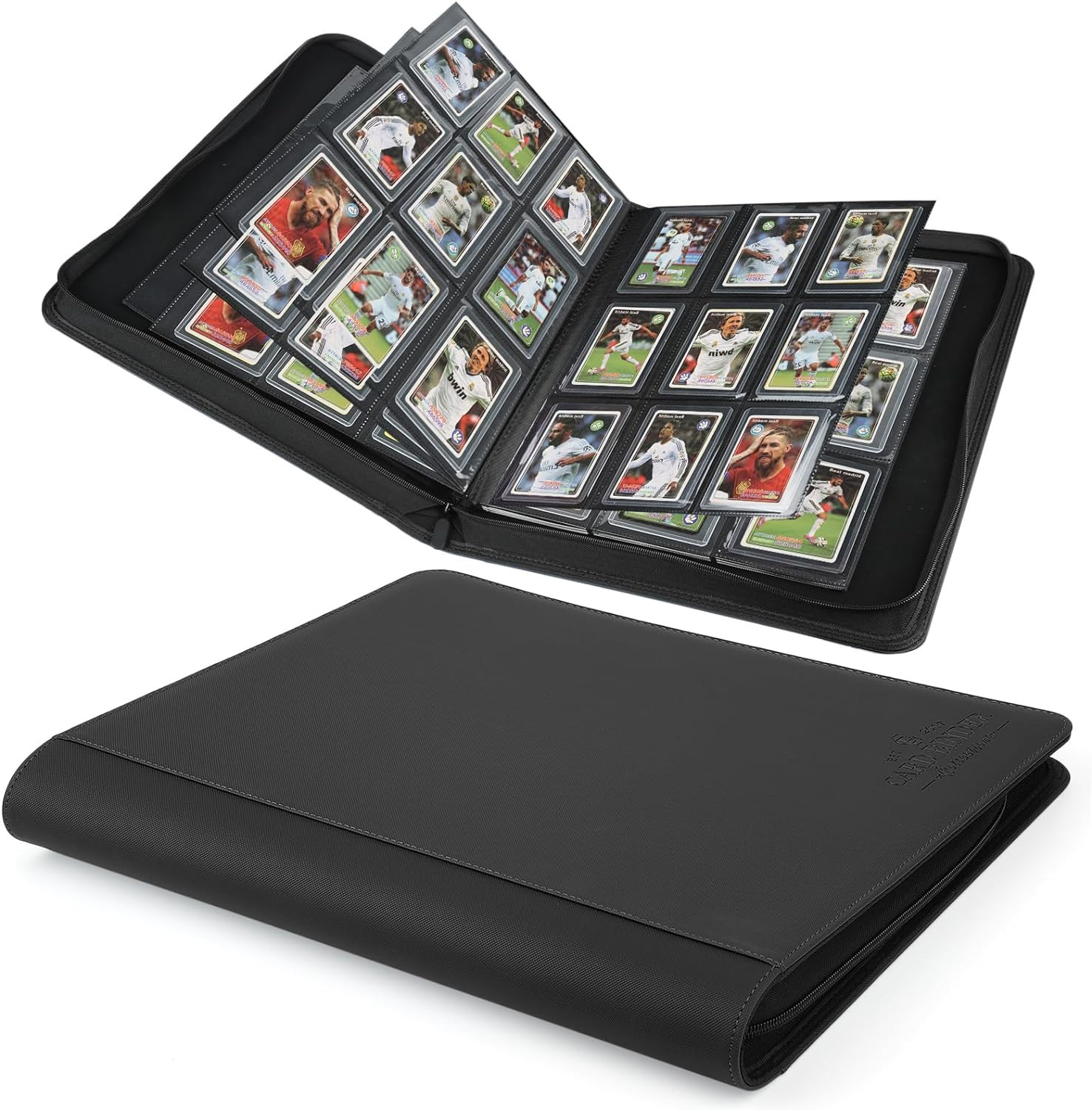 Toploader Binder,Toploader Hard Cases, 9-Pocket Pages Sleeves Hold up 288 Cards.