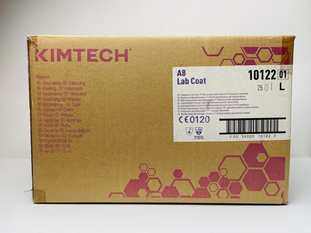 25 Pcs Kim tech Lab Coats Size Large White 3 Layer