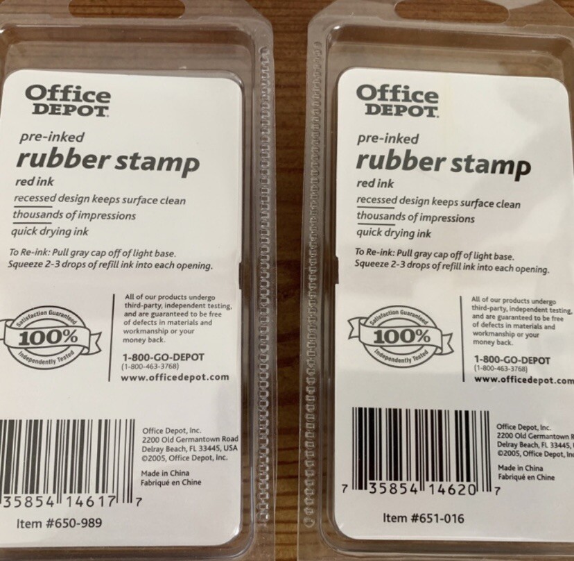 'PAID' and 'RECEIVED' RUBBER STAMPS