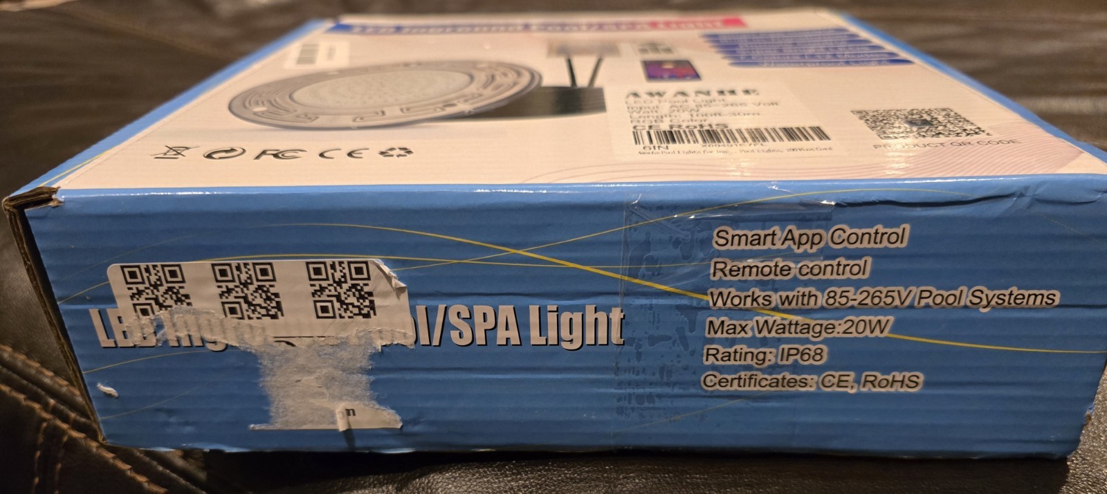 Awanhe Inground 20W LED Pool Light 100ft Cable With Remote And APP Controll