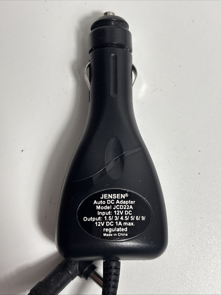 Jensen Car Auto Vehicle DC Power Adapter Multi Voltage Tip 1000mA Current