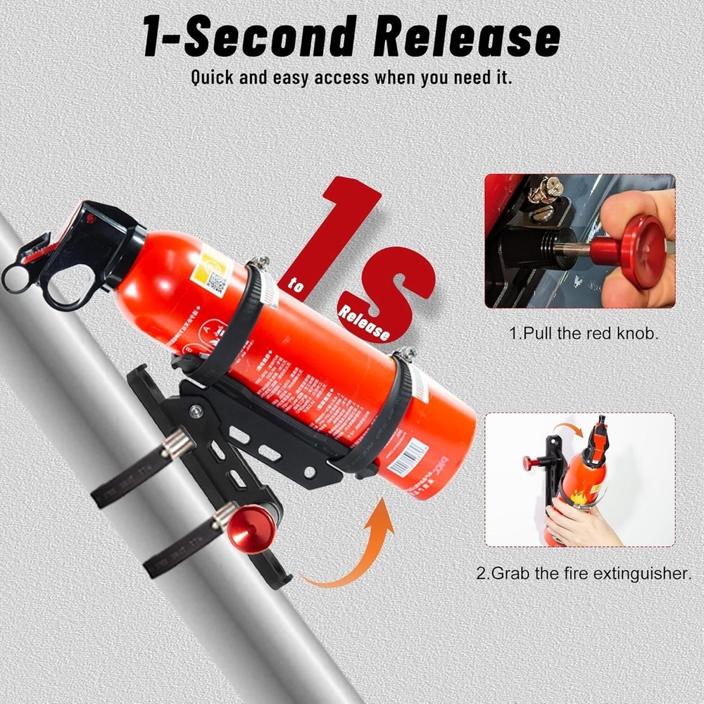 UTV Fire Extinguisher with Mount Kits- Quick Release Roll Bar Fire Extinguisher