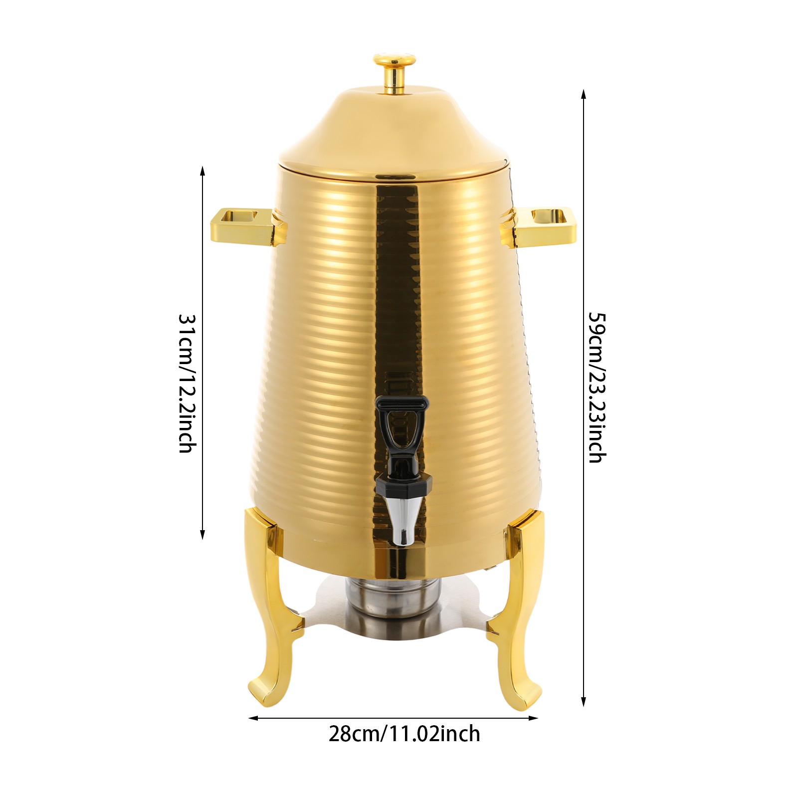 13L Beverage Dispenser Hot Drink Dispensing Container with Stand Stainless Steel