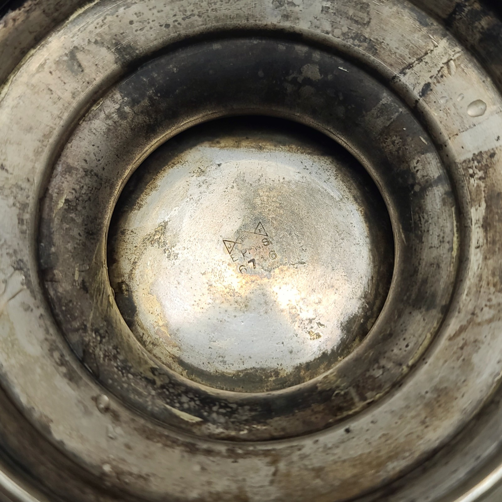 Vintage Silverplate Embossed Fruits Pedestal Centerpiece Bowl J&F Crown EPNS 9"