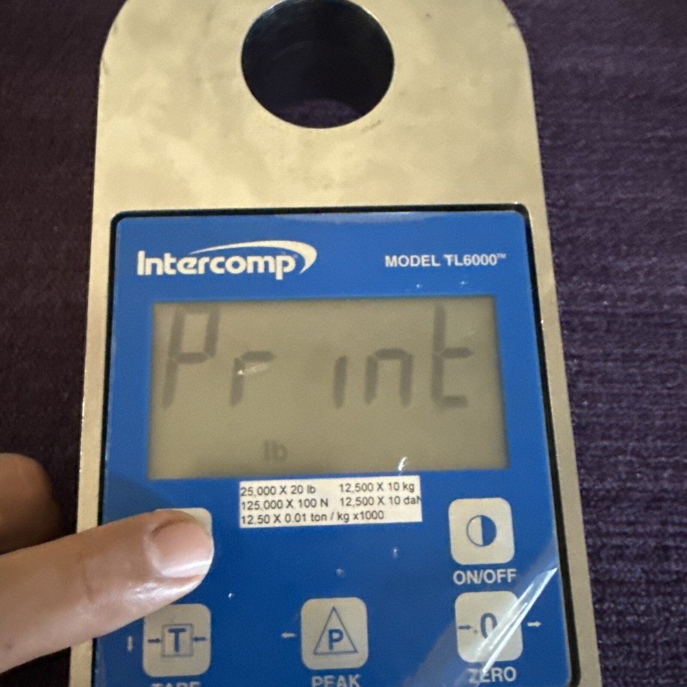 Intercomp TL6000 Dynamometer Crane Scale 25,000 X 20 LB Preowned Device Only