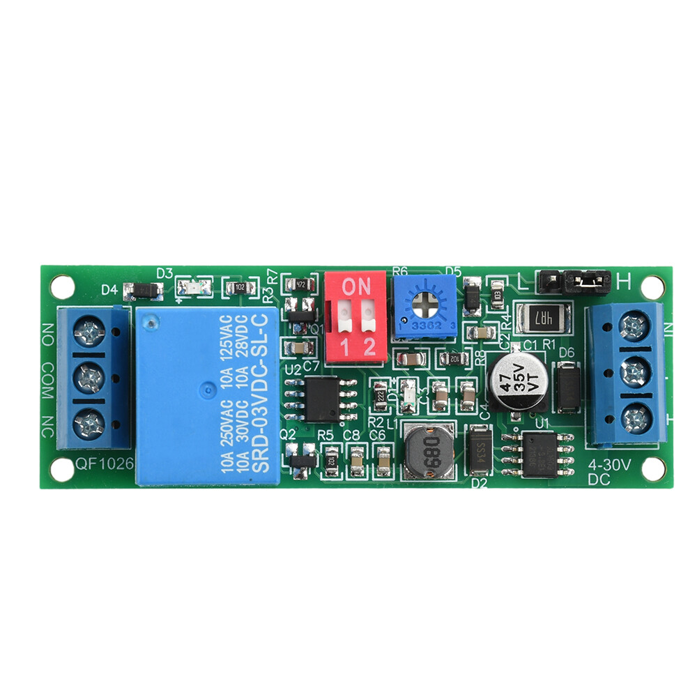 DC 4-30V 1 Way Time Delay Relay Module Adjustable Trigger Delay Switch Module