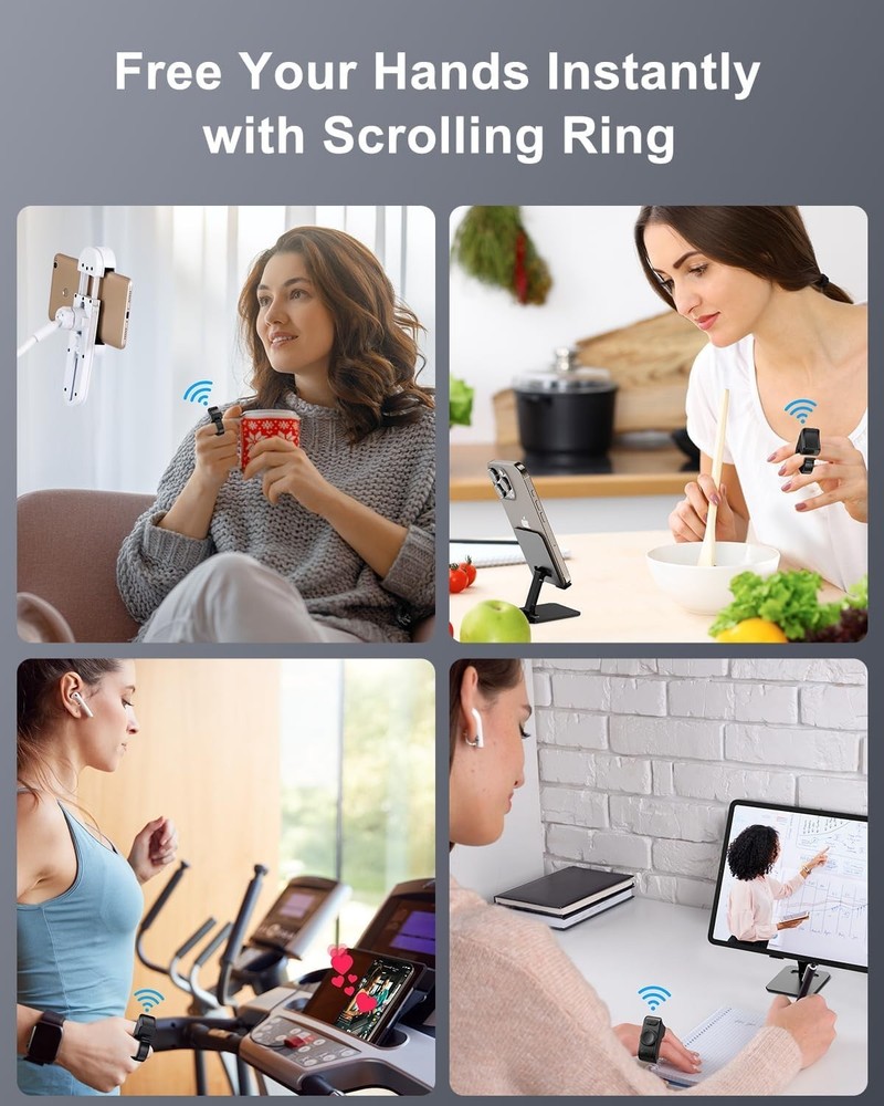 TikTok Scrolling Ring Remote Control, Camera Shutter Remote, Wireless Bluetooth