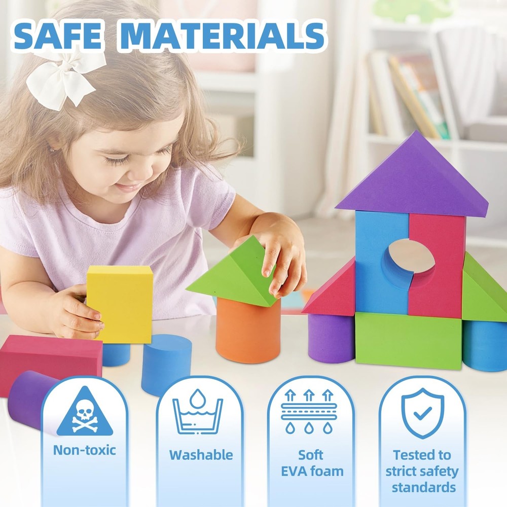 Large Building Foam Blocks for Toddlers, EVA Stacking