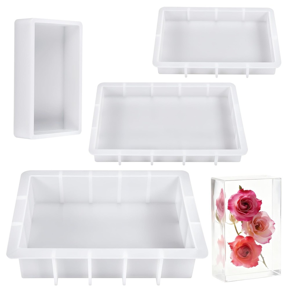 Large Rectangular Resin Molds 4PCS Epoxy Resin Casting Craft Mold Crystal Dee...