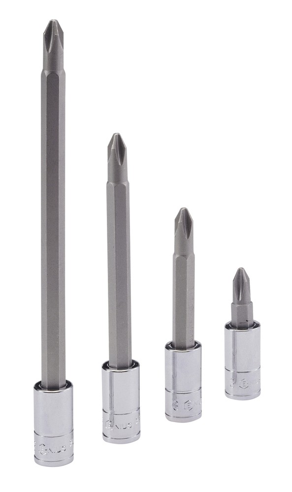 Genius Tools 1/4" Dr. PH.2 Philips Bit Socket, 100mmL - 208+1502