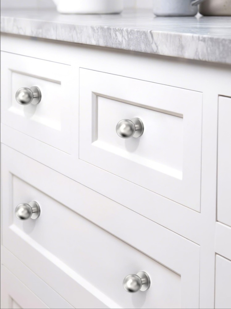 10 Pack Brushed Satin Nickel Kitchen Cabinet Knobs 1 Inch(25mm) Cabinet Pulls...