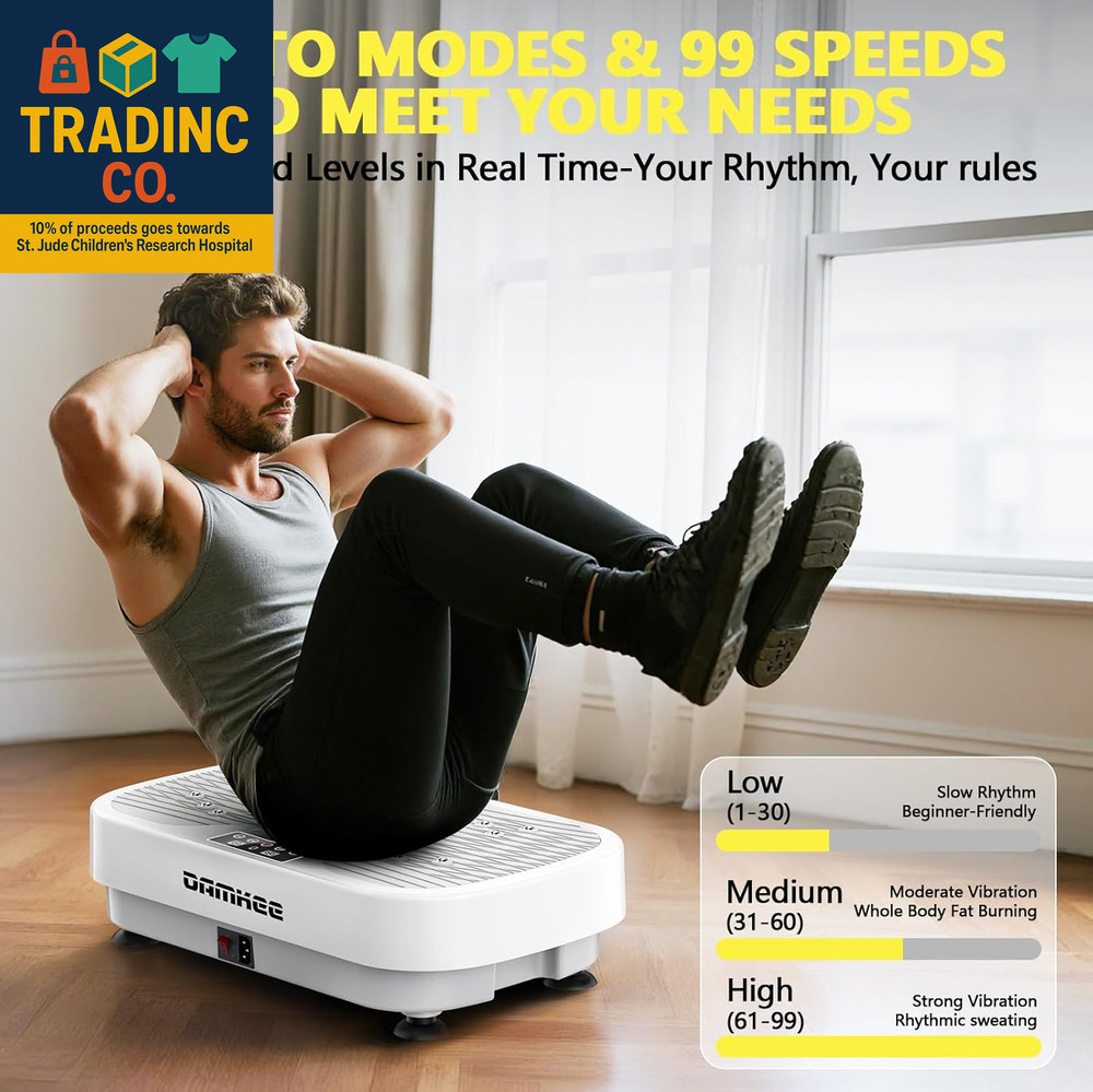 Vibrating Board Exercise Machine, Vibrating Platform for Lymphatic Drainage, 120
